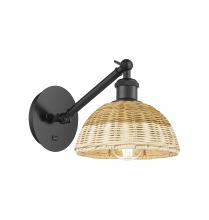 Innovations Lighting 317-1W-BK-NBD2-75-NAT - Bristol Natural II - 1 Light - 8 inch - Matte Black - Sconce