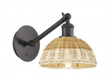 Innovations Lighting 317-1W-OB-NBD2-75-NAT - Bristol Natural II - 1 Light - 8 inch - Oil Rubbed Bronze - Sconce