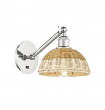 Innovations Lighting 317-1W-PN-NBD2-75-NAT - Bristol Natural II - 1 Light - 8 inch - Polished Nickel - Sconce