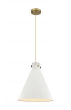 Innovations Lighting 410-1PL-BB-M411-16W - Newton Cone - 1 Light - 16 inch - Brushed Brass - Cord hung - Pendant