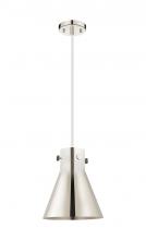 Innovations Lighting 410-1PM-PN-M411-10PN - Newton Cone - 1 Light - 10 inch - Polished Nickel - Cord hung - Pendant