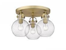 Innovations Lighting 410-3F-BB-G410-7SDY - Newton Sphere - 3 Light - 18 inch - Brushed Brass - Flush Mount