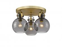 Innovations Lighting 410-3F-BB-G410-7SM - Newton Sphere - 3 Light - 18 inch - Brushed Brass - Flush Mount