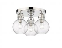 Innovations Lighting 410-3F-PN-G410-7SDY - Newton Sphere - 3 Light - 18 inch - Polished Nickel - Flush Mount