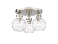 Innovations Lighting 410-3F-SN-G410-7SDY - Newton Sphere - 3 Light - 18 inch - Satin Nickel - Flush Mount