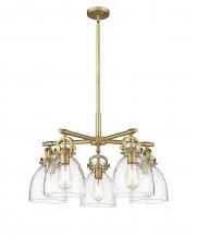 Innovations Lighting 410-5CR-BB-G412-7SDY - Newton Bell - 5 Light - 26 inch - Brushed Brass - Chandelier