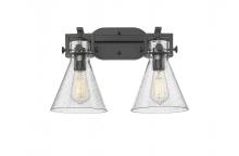 Innovations Lighting 411-2W-BK-G411-7SDY - Newton Cone - 2 Light - 17 inch - Matte Black - Bath Vanity Light