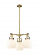 Innovations Lighting 411-3CR-BB-G410-7WH - Newton Sphere - 3 Light - 21 inch - Brushed Brass - Pendant