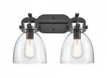 Innovations Lighting 412-2W-BB-7CL-LED - Newton Bell - 2 Light - 17 inch - Brushed Brass - Bath Vanity Light