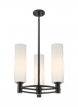 Innovations Lighting 434-3CR-BK-G434-12WH - Crown Point - 3 Light - 18 inch - Matte Black - Pendant