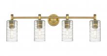 Innovations Lighting 434-4W-BB-G434-7DE - Crown Point - 4 Light - 34 inch - Brushed Brass - Bath Vanity Light