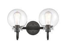 Innovations Lighting 437-2W-BK-CL - Olivia - 2 Light - 17 inch - Matte Black - Bath Vanity Light