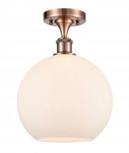 Innovations Lighting 516-1C-AC-G121-10 - Athens - 1 Light - 10 inch - Antique Copper - Semi-Flush Mount