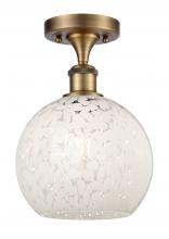 Innovations Lighting 516-1C-BB-G1216-8WM - White Mouchette - 1 Light - 8 inch - Brushed Brass - Semi-Flush Mount