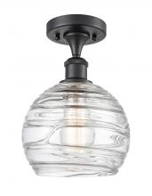 Innovations Lighting 516-1C-BK-G1213-8 - Athens Deco Swirl - 1 Light - 8 inch - Matte Black - Semi-Flush Mount