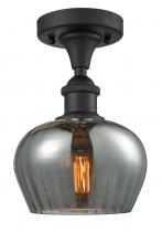 Innovations Lighting 516-1C-BK-G93 - Fenton - 1 Light - 7 inch - Matte Black - Semi-Flush Mount