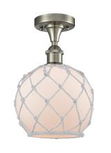 Innovations Lighting 516-1C-SN-G121-8RW - Farmhouse Rope - 1 Light - 8 inch - Brushed Satin Nickel - Semi-Flush Mount