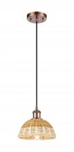 Innovations Lighting 516-1P-AC-NBD2-75-NAT - Bristol Natural II - 1 Light - 8 inch - Antique Copper - Cord hung - Mini Pendant