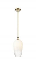 Innovations Lighting 516-1S-AB-G484-7OP - Brookhaven Flute - 1 Light - 7 inch - Antique Brass - Stem hung - Mini Pendant