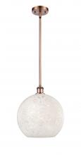 Innovations Lighting 516-1S-AC-G1216-12WM - White Mouchette - 1 Light - 12 inch - Antique Copper - Mini Pendant