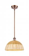 Innovations Lighting 516-1S-AC-NBD2-12-NAT - Bristol Natural II - 1 Light - 12 inch - Antique Copper - Stem hung - Mini Pendant