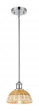 Innovations Lighting 516-1S-PC-NBD2-75-NAT - Bristol Natural II - 1 Light - 8 inch - Polished Chrome - Stem hung - Mini Pendant