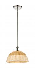 Innovations Lighting 516-1S-PN-NBD2-12-NAT - Bristol Natural II - 1 Light - 12 inch - Polished Nickel - Stem hung - Mini Pendant