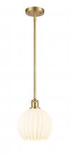 Innovations Lighting 516-1S-SG-G1217-8WV - White Venetian - 1 Light - 8 inch - Satin Gold - Mini Pendant