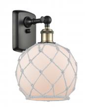 Innovations Lighting 516-1W-BAB-G121-8RW - Farmhouse Rope - 1 Light - 8 inch - Black Antique Brass - Sconce