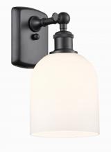 Innovations Lighting 516-1W-BK-G558-6GWH - Bella - 1 Light - 6 inch - Matte Black - Sconce