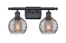 Innovations Lighting 516-2W-BK-G1213-6SM - Athens Deco Swirl - 2 Light - 16 inch - Matte Black - Bath Vanity Light