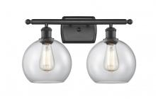 Innovations Lighting 516-2W-BK-G122-8 - Athens - 2 Light - 18 inch - Matte Black - Bath Vanity Light