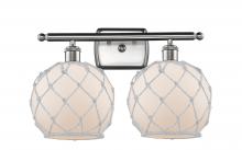 Innovations Lighting 516-2W-SN-G121-8RW - Farmhouse Rope - 2 Light - 18 inch - Brushed Satin Nickel - Bath Vanity Light