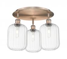Innovations Lighting 516-3C-AC-G460-7CL - Preston Cylinder - 3 Light - 19 inch - Antique Copper - Flush Mount