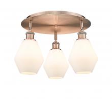 Innovations Lighting 516-3C-AC-G651-6 - Cindyrella - 3 Light - 18 inch - Antique Copper - Flush Mount