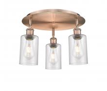 Innovations Lighting 516-3C-AC-G804 - Clymer - 3 Light - 16 inch - Antique Copper - Flush Mount