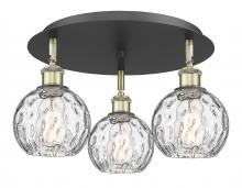 Innovations Lighting 516-3C-BAB-G1215-6 - Athens Water Glass - 3 Light - 18 inch - Black Antique Brass - Flush Mount