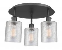 Innovations Lighting 516-3C-BK-G112 - Cobbleskill - 3 Light - 17 inch - Matte Black - Flush Mount