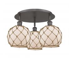 Innovations Lighting 516-3C-OB-G121-8RB - Farmhouse Rope - 3 Light - 20 inch - Oil Rubbed Bronze - Flush Mount