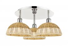Innovations Lighting 516-3C-PN-NBD2-9-NAT - Bristol Natural II - 3 Light - 21 inch - Polished Nickel - Flush Mount
