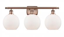 Innovations Lighting 516-3W-AC-G121 - Athens - 3 Light - 28 inch - Antique Copper - Bath Vanity Light