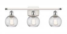 Innovations Lighting 516-3W-WPC-G1213-6 - Athens Deco Swirl - 3 Light - 26 inch - White Polished Chrome - Bath Vanity Light