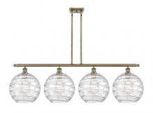  516-4I-AB-G1213-12 - Athens Deco Swirl - 4 Light - 50 inch - Antique Brass - Cord hung - Island Light