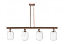 Innovations Lighting 516-4I-AC-G460-7CL - Preston Cylinder - 4 Light - 48 inch - Antique Copper - Stem Hung - Island Light