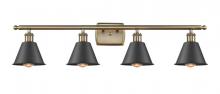 Innovations Lighting 516-4W-AB-M8-BK - Smithfield - 4 Light - 37 inch - Antique Brass - Bath Vanity Light