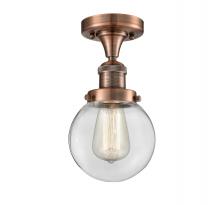 Innovations Lighting 517-1CH-AC-G202-6 - Beacon - 1 Light - 6 inch - Antique Copper - Semi-Flush Mount