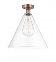 Innovations Lighting 616-1F-AC-GBC-162 - Berkshire - 1 Light - 16 inch - Antique Copper - Semi-Flush Mount