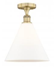 Innovations Lighting 616-1F-BB-GBC-121 - Berkshire - 1 Light - 12 inch - Brushed Brass - Semi-Flush Mount