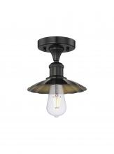 Innovations Lighting 616-1F-BK-M17-BK - Scallop - 1 Light - 8 inch - Matte Black - Semi-Flush Mount