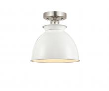 Innovations Lighting 616-1F-SN-M14-W - Adirondack - 1 Light - 8 inch - Brushed Satin Nickel - Semi-Flush Mount